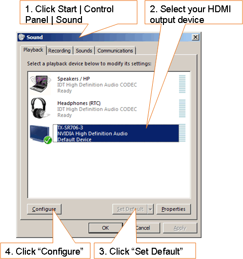 sound settings dialog